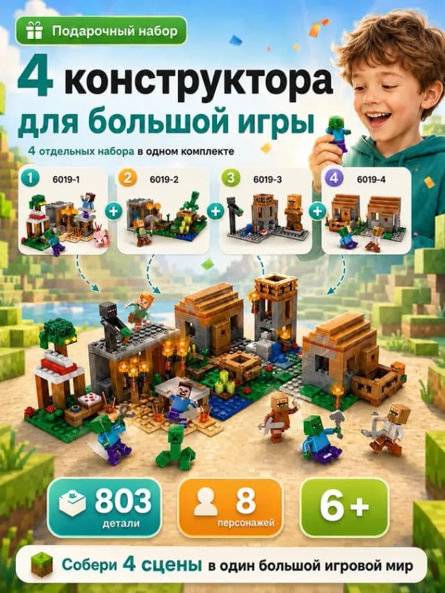 Конструктор деревня большой набор