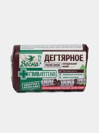 Дегтярное мыло натуральное, 90 г