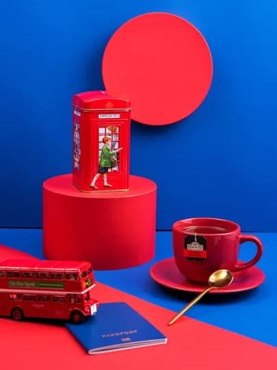 Чай Ahmad Tea London Telephone Box 12×20, English Breakfast, пакетированный, ж/б — ЧАЙНЫЙ-ATLTB1220