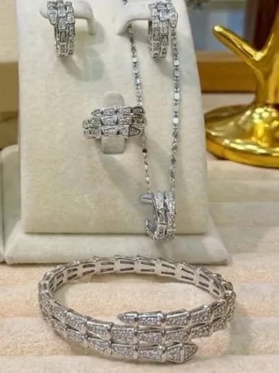 Bvlgari, аксессуары Bvlgari, комплект Bvlgari, ювелирные изделия — 2199-BVLGARIKOMP-СЕРЕБРН