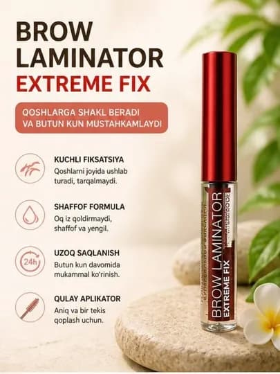 Ламинирующий гель для бровей, гель для бровей, brow gel, фиксатор бровей, укладка бровей — OLCHA11-FIKSATORQIZIL-КРАСН