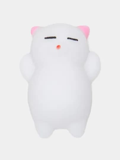 Игрушка-антистресс сквиш на телефон Кот Mochi — 4ME-КОТАН-БЕЛЫЙ