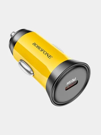 Автомобильное зарядное устройство Borofone BZ26, Searcher, с одним портом, PD30W — SPPHONE-BORBZ26-ЖЕЛТ-BZ26TYP