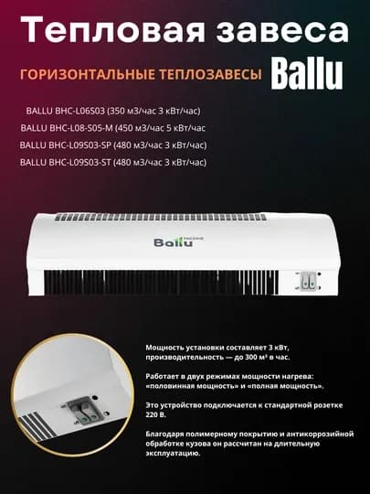 Ballu WarmFlow, тепловая завеса для комфорта и сохранения тепла